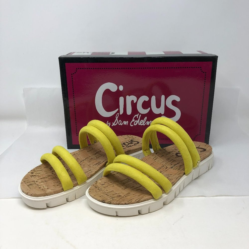 Circus by Sam Edelman Women's Narina Flat Sandal Yellow NEW in BOX FAST SHIPPING